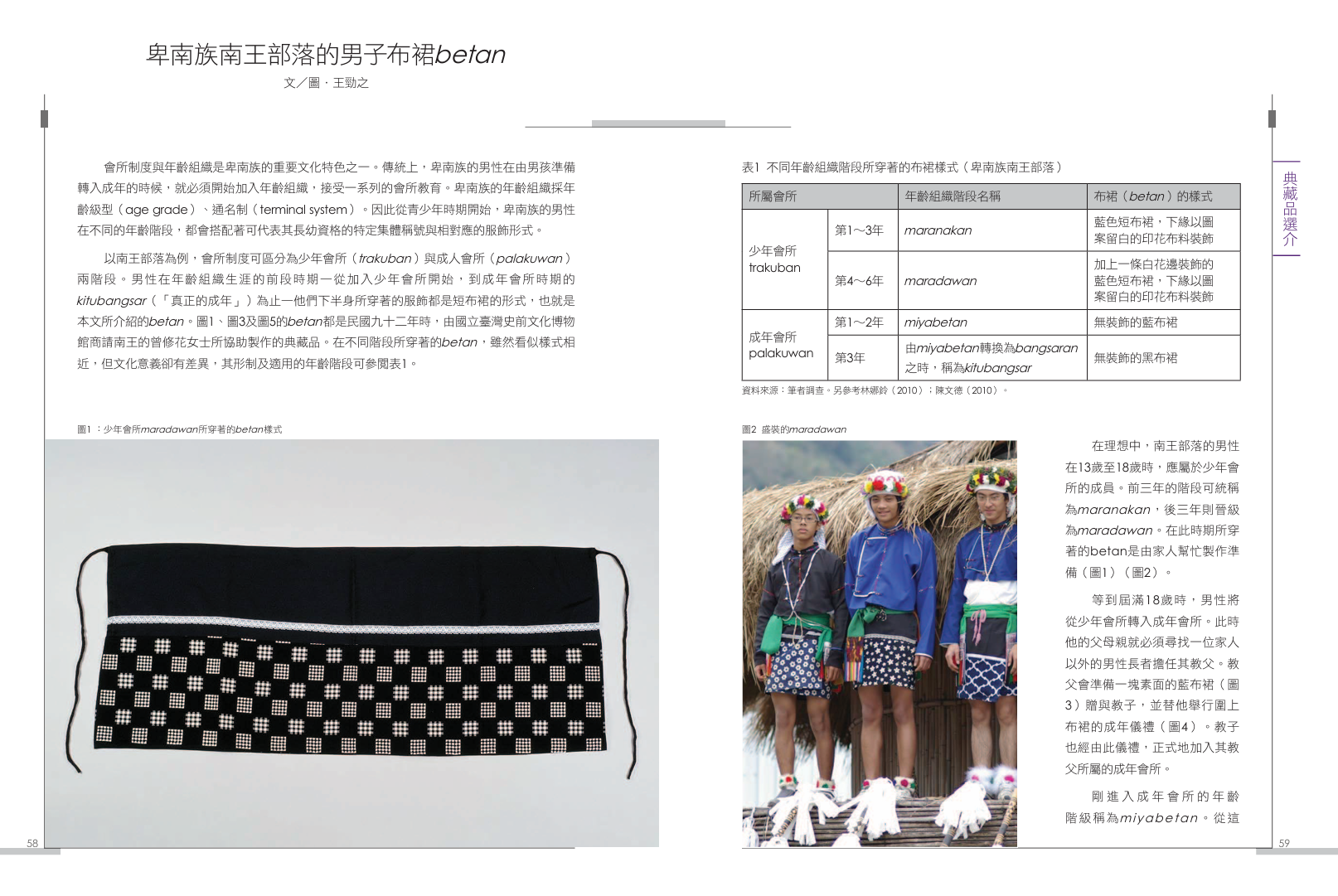 卑南族南王部落的男子布裙betan